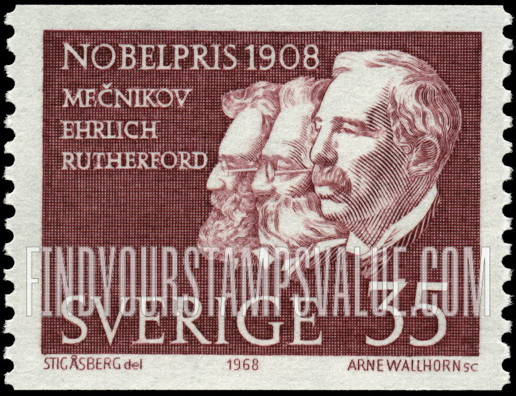 FindYourStampsValue: Elie Metchnikoff, Paul Ehrlich, Ernest Rutherford