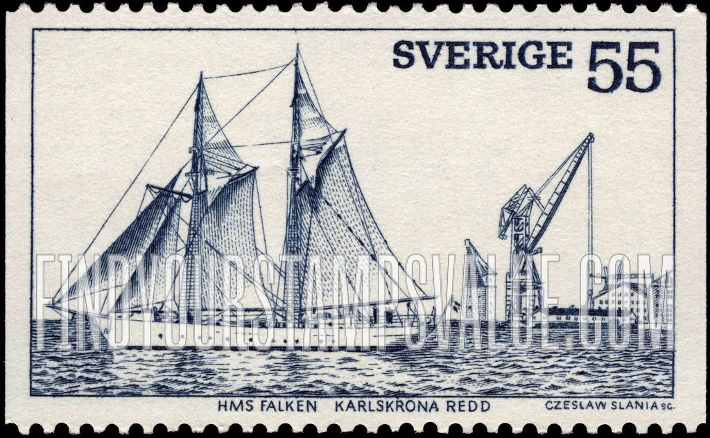 FindYourStampsValue: Schooner Falken, Karlskrona