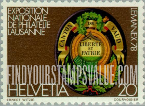FindYourStampsValue: Federal Administration: Arms of Vaud Canton