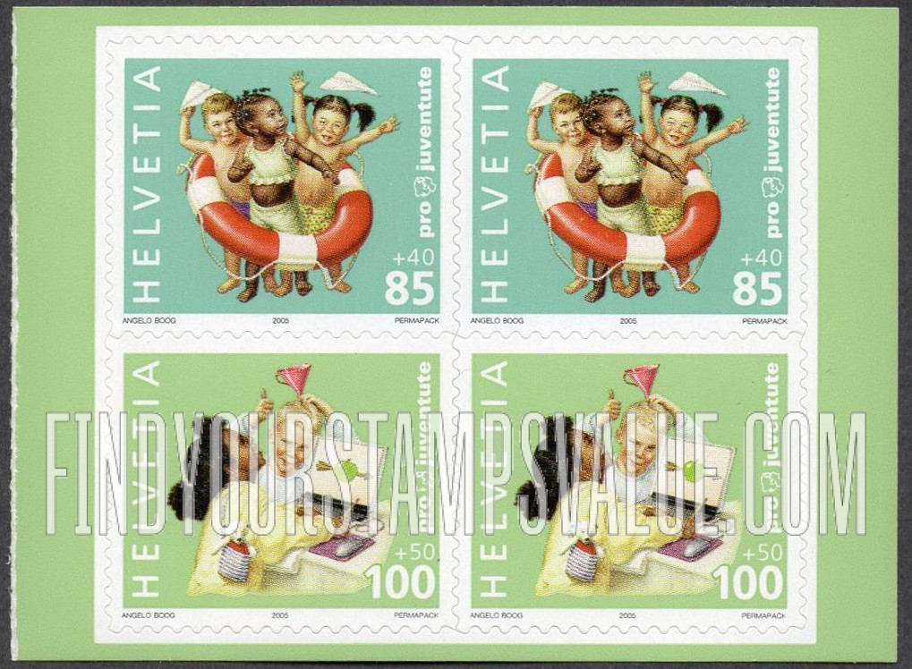 FindYourStampsValue: Semi-Postal, Children’s Rights, Children and Life preserver, Children and Computer