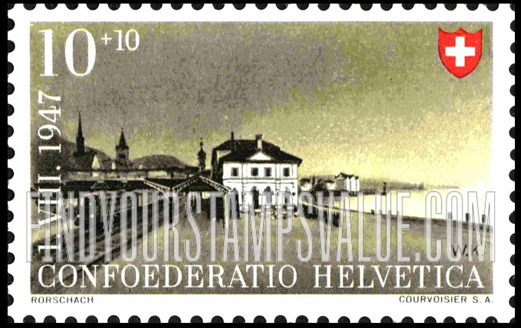 FindYourStampsValue: Semi-Postal: Railroad Station, Rorschach