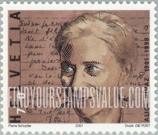 FindYourStampsValue: Federal Administration: Alice Rivaz (1901-98), Writer