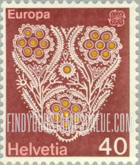 FindYourStampsValue: Federal Administration: Cotton and Gold Lace, St. Gall