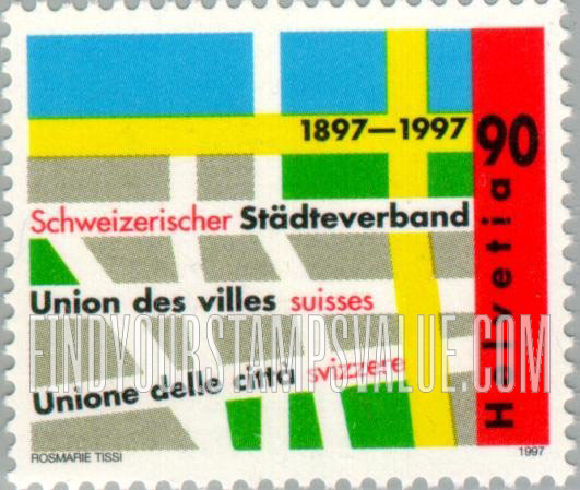 FindYourStampsValue: Federal Administration, Swiss Municipalities’ Union, centenary: Street map