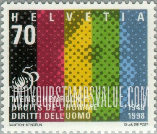 FindYourStampsValue: Federal Administration: Universal Declaration of Human Rights, 50th Anniversary