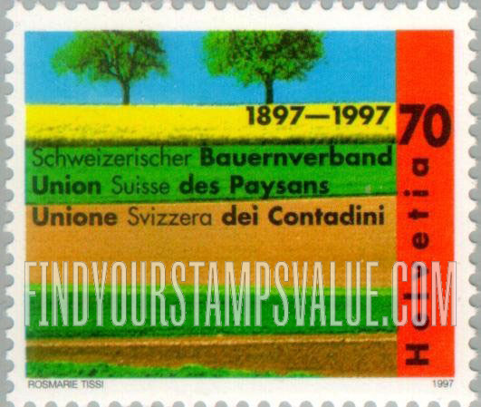 FindYourStampsValue: Federal Administration: Swiss Farmers’ Union, Centenary