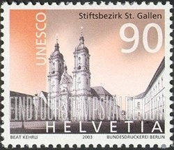 FindYourStampsValue: Federal Administration, UNESCO World Heritage Sites: Convent of St. Gall