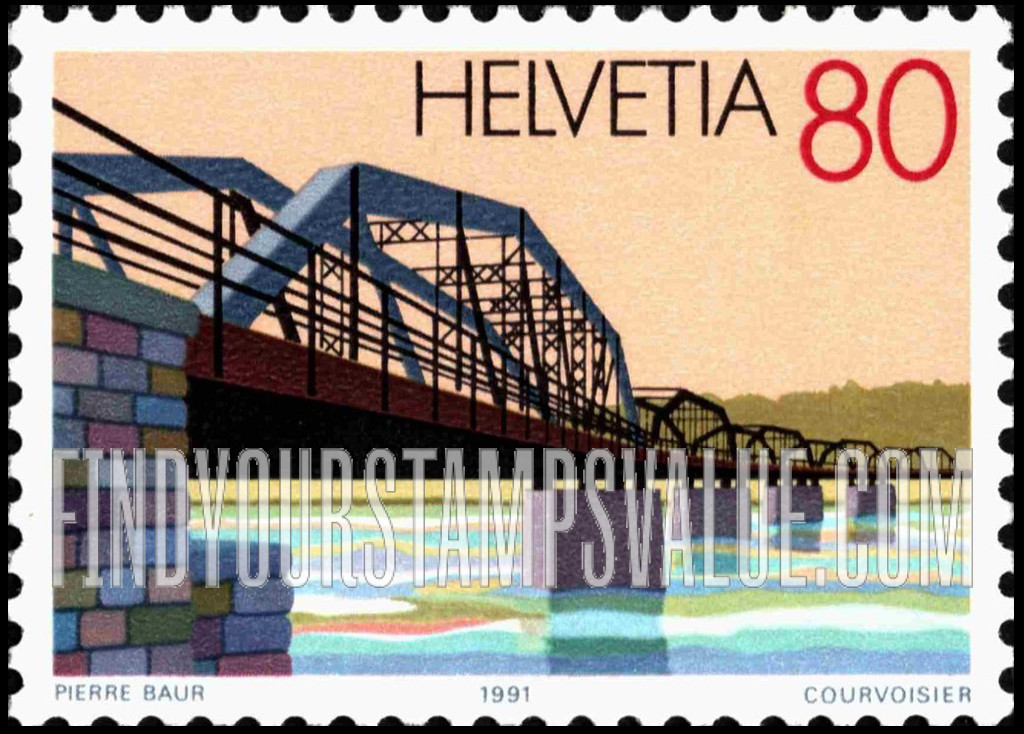 FindYourStampsValue: Federal Administration, Bridges: Railway bridge between Koblenz and Felsenau