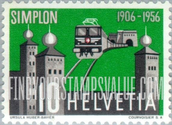 FindYourStampsValue: Federal Administration: North Gate of Simplon Tunnel and Stockalper Palace