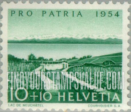 FindYourStampsValue: Semi-Postal, Views: Neuchatel lake