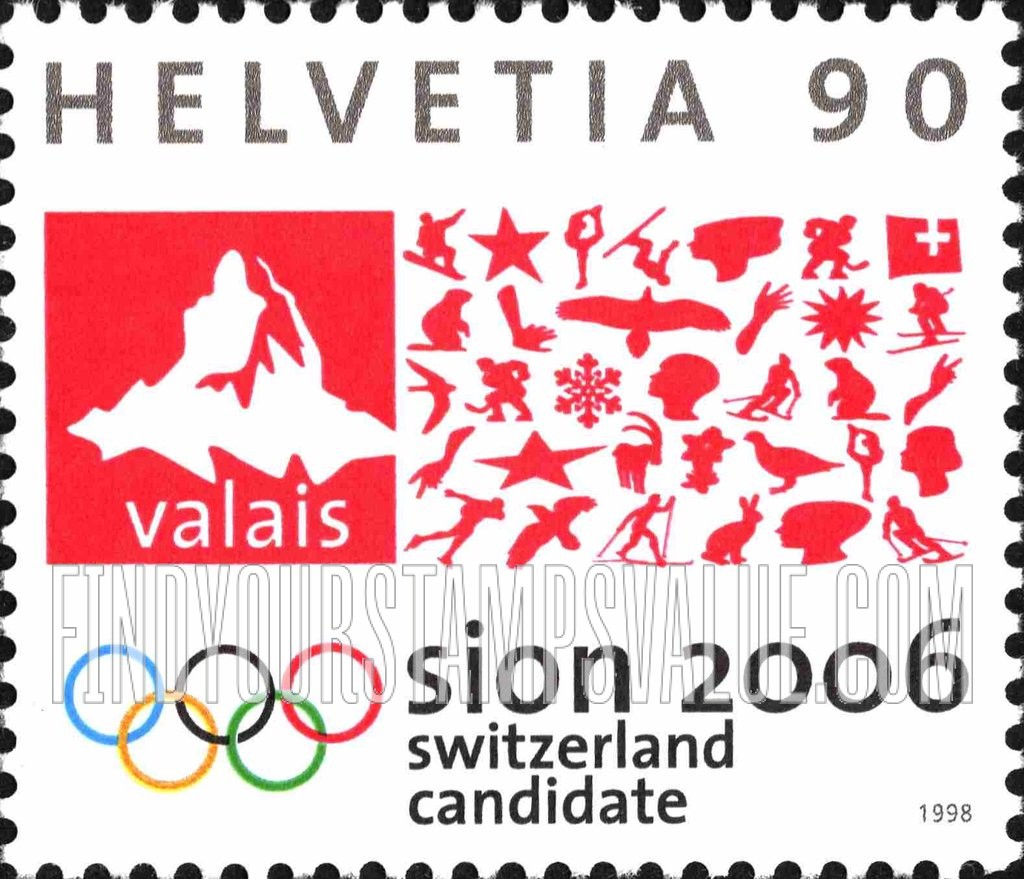 FindYourStampsValue: Federal Administration: Sion, Candidate for 2006 Winter Olympic Games