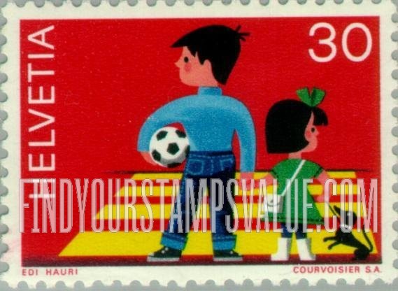 FindYourStampsValue: Federal Administration: Children Crossing Street