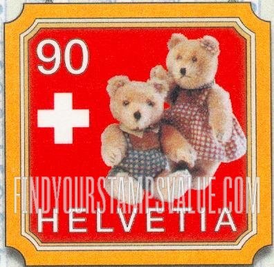 FindYourStampsValue: Federal Administration, Teddy Bears, Centenary: Teddy bear from Switzerland, 1950s