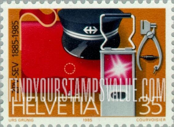 FindYourStampsValue: Federal Administration, Railway Staff Association, Centenary: Conductor’s hat, paraphernalia