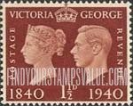 FindYourStampsValue: Great Britain (United Kingdom): Queen Victoria and King George VI - Three Half Pence