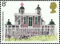FindYourStampsValue: Great Britain (United Kingdom): European Architectural Heritage Year - Sir Christopher Wren's Flamsteed House, Royal Observatory, Greenwich