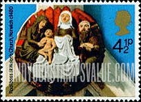 FindYourStampsValue: Great Britain (United Kingdom): Christmas (Roof Bosses) - Nativity, St.Helen's, Norwich, c.1480