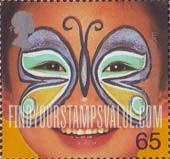 FindYourStampsValue: Great Britain (United Kingdom): Millennium, Painted Faces of Children - Butterfly