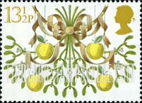 FindYourStampsValue: Great Britain (United Kingdom): Christmas (Traditional Decorations) - Mistletoe, Apples