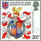 FindYourStampsValue: Great Britain (United Kingdom): Heraldry - Arms of Richard III, Founder