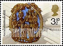 FindYourStampsValue: Great Britain (United Kingdom): Christmas (Roof Bosses) - Adoration of the Kings, York Minster, c.1355