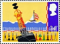 FindYourStampsValue: Great Britain (United Kingdom): Safety at Sea - Signal Buoy, Yacht