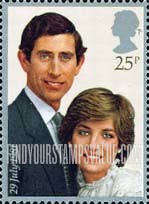 FindYourStampsValue: Great Britain (United Kingdom): Royal Wedding - Prince Charles and Lady Diana