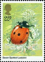 FindYourStampsValue: Great Britain (United Kingdom): Insects - Seven Spotted Ladybird