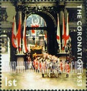 FindYourStampsValue: Great Britain (United Kingdom): Coronation of Queen Elizabeth II, 50th Anniversary - Royal Carriage under Arch