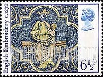 FindYourStampsValue: Great Britain (United Kingdom): Christmas (English Medieval Embroideries) - Virgin and Child, Clare Chasuble