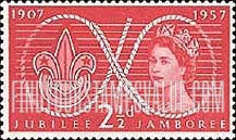 FindYourStampsValue: Great Britain (United Kingdom): World Scout Jubilee Jamboree - Scout Emblem and Rolling Hitch Knot