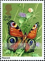 FindYourStampsValue: Great Britain (United Kingdom): Butterflies - Peacock
