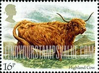 FindYourStampsValue: Great Britain (United Kingdom): National Cattle Breeders' Association - Highland Cow