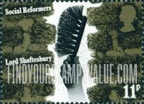 FindYourStampsValue: Great Britain (United Kingdom): 19th Century Industrial & Social Reformers - Boy's Hand sweeping Chimney (Lord Shaftesbury)