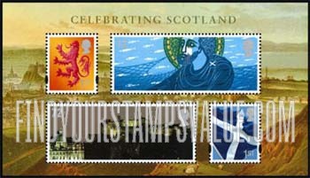 FindYourStampsValue: Great Britain (United Kingdom): Heritage of Scotland, Souvenir Sheet of 4 Stamps