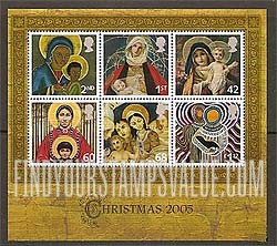 FindYourStampsValue: Great Britain (United Kingdom): Christmas, Sheet of 6 Stamps