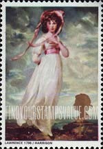 FindYourStampsValue: Great Britain (United Kingdom): British Paintings - Pinkie (Miss Sarah Moulton-Barret) by Sir Thomas Lawrence