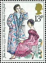 FindYourStampsValue: Great Britain (United Kingdom): Jane Austen - Mary and Henry Crawford from "Mansfield Park"