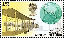 FindYourStampsValue: Great Britain (United Kingdom): 50th Anniversary of the First England to Australia Flight - Vickers-Vimy Plane and Globe