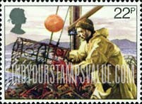 FindYourStampsValue: Great Britain (United Kingdom): Fishermen's Year and Royal National Mission to Deep Sea Fishermen Centenary - Lobster Potting