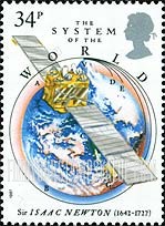 FindYourStampsValue: Great Britain (United Kingdom): Sir Isaac Newton, Physicist, Mathematician - The System of the World