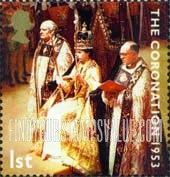 FindYourStampsValue: Great Britain (United Kingdom): Coronation of Queen Elizabeth II, 50th Anniversary - Queen at Coronation