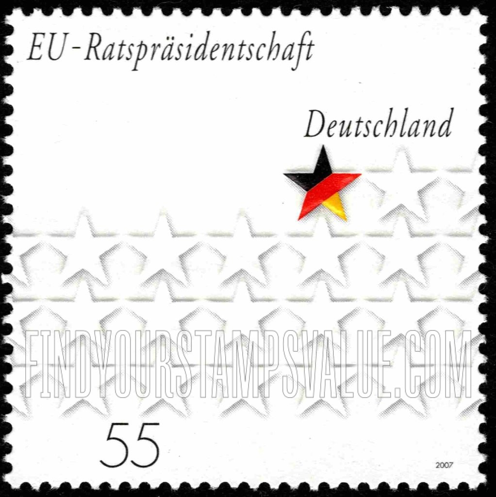 FindYourStampsValue: Germany, 2007 President of the European Union