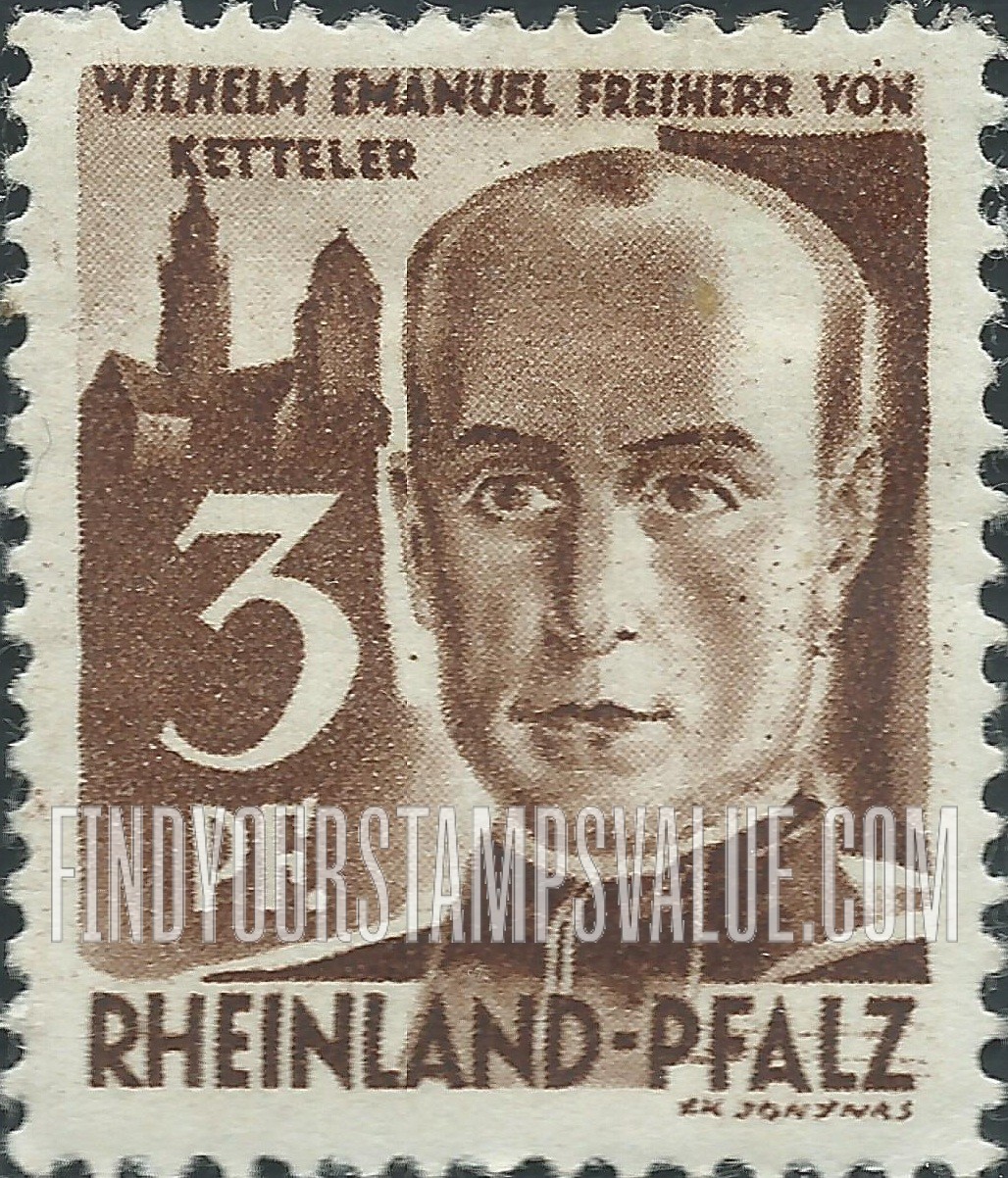 FindYourStampsValue: RHINE PALATINATE - Wilhelm E. F. von Ketteler