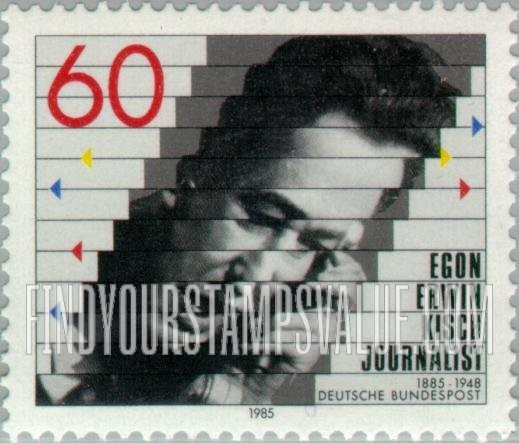 FindYourStampsValue: Egon Erwin Kisch (1885-1948), Journalist: Kisch using telephone