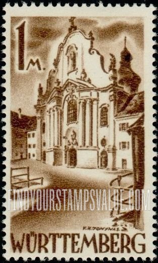 FindYourStampsValue: WURTTEMBERG - Zwiefalten Church