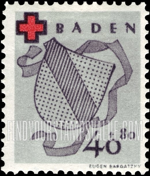FindYourStampsValue: OCCUPATION SEMI-POSTAL - Arms of Baden