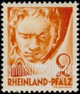 FindYourStampsValue: RHINE PALATINATE - Beethoven