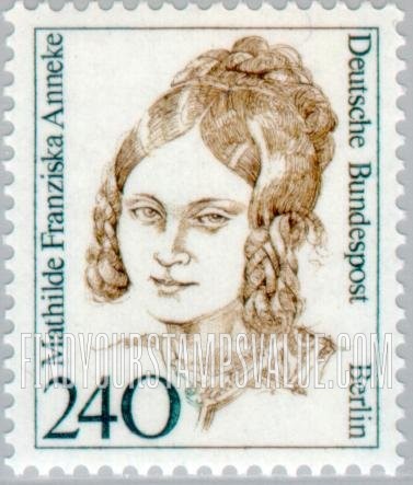 FindYourStampsValue: BERLIN - Famous Women Type of Germany: Mathilde Franziska Anneke, (1817-84), American author