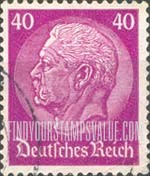 FindYourStampsValue: Birthday of President von Hindenburg - President von Hindenburg